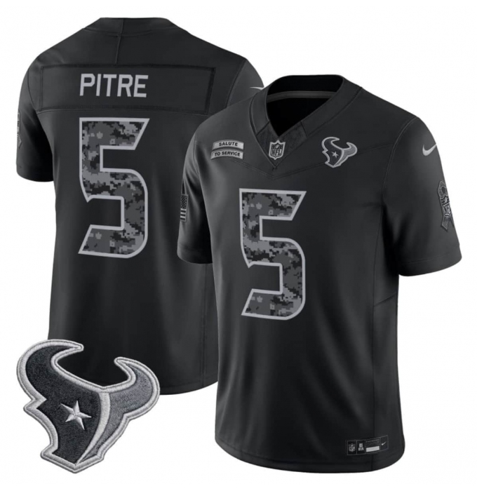Men's Houston Texans #5 Jalen Pitre Black F.U.S.E. 2026 Salute to Service Limited Football Stitched Jersey