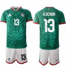 Men's Mexico #13 G.OCHOA National Team FIFA x World Cup 2026 Home Green On Field Jersey