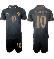 Men's Portugal #10 BERNARDO National Team FIFA x World Cup 2026 Away Gray On Eusebio special edition Jersey