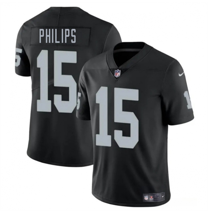 Men's Las Vegas Raiders #15 Kyle Philips Black 2025 Vapor Football Stitched Jersey