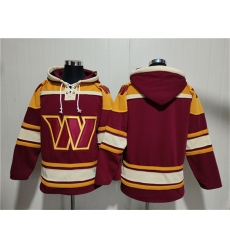 Men's Washington Commanders Blank Burgundy Ageless Must-Have Lace-Up Pullover Hoodie