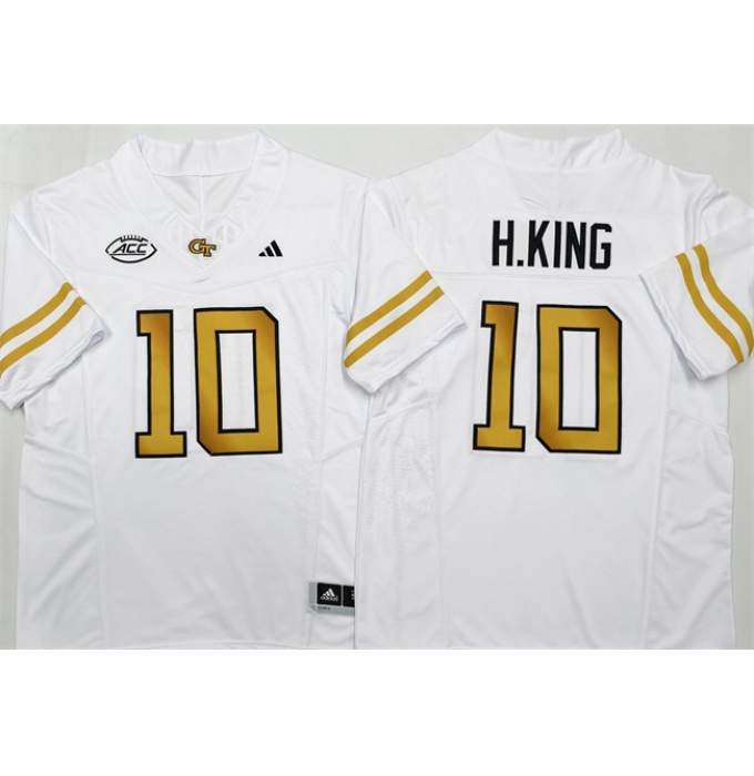 Men's Georgia Tech Yellow Jackets #10 Haynes King White F.U.S.E. Limited Stitched Jersey