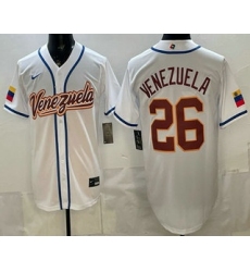 Men's Venezuela #26 Venezuela White 2026 World Baseball Classic Cool Base Jersey