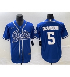 Men's Indianapolis Colts #5 Anthony Richardson Royal Cool Base Stitched Baseball Jersey