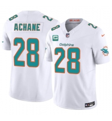 Men's Miami Dolphins #28 De'Von Achane White 2026 F.U.S.E. 1-Star C Vapor Limited Football Stitched Jersey