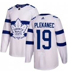 Youth Adidas Toronto Maple Leafs #19 Tomas Plekanec Authentic White 2018 Stadium Series NHL Jersey
