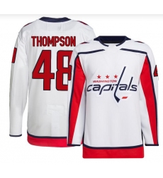 Men's Washington Capitals #48 Logan Thompson Authentic White Away Jersey