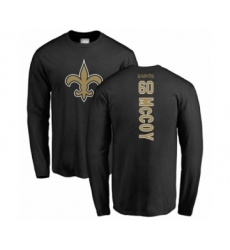 Football New Orleans Saints #60 Erik McCoy Black Backer Long Sleeve T-Shirt