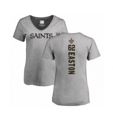Football Women's New Orleans Saints #62 Nick Easton Ash Backer V-Neck T-Shirt