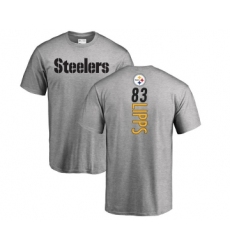 Football Pittsburgh Steelers #83 Louis Lipps Ash Backer T-Shirt