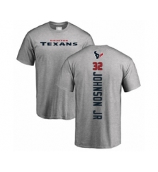 Football Houston Texans #32 Lonnie Johnson Ash Backer T-Shirt