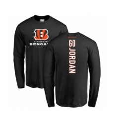Football Cincinnati Bengals #60 Michael Jordan Black Backer Long Sleeve T-Shirt