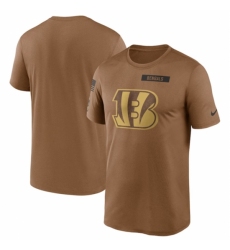 Men's Cincinnati Bengals 2023 Brown Salute To Service Legend Performance T Shirt