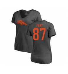 Football Women's Denver Broncos #87 Noah Fant Ash One Color T-Shirt