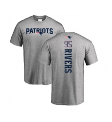 Football New England Patriots #95 Derek Rivers Ash Backer T-Shirt