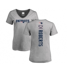 Football Women's New England Patriots #52 Elandon Roberts Ash Backer V-Neck T-Shirt