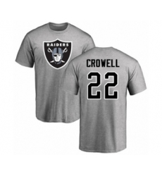 Football Oakland Raiders #22 Isaiah Crowell Ash Name & Number Logo T-Shirt