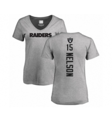 Football Women's Oakland Raiders #15 J. Nelson Ash Backer T-Shirt