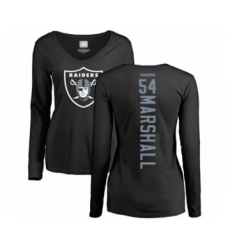 Football Women's Oakland Raiders #54 Brandon Marshall Black Backer Long Sleeve T-Shirt
