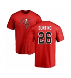 Football Tampa Bay Buccaneers #26 Sean Bunting Red Name & Number Logo T-Shirt