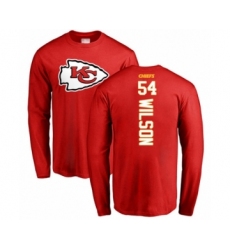 Football Kansas City Chiefs #54 Damien Wilson Red Backer Long Sleeve T-Shirt