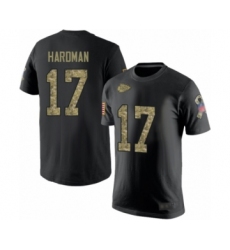 Football Men's Kansas City Chiefs #17 Mecole Hardman Black Camo Salute to Service T-Shirt