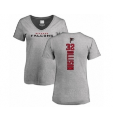 Football Women's Atlanta Falcons #32 Qadree Ollison Ash Backer T-Shirt