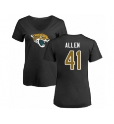 Football Women's Jacksonville Jaguars #41 Josh Allen Black Name & Number Logo Slim Fit T-Shirt