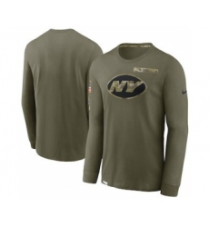 Men's New York Jets Football Olive 2021 Salute To Service Performance Long Sleeve T-Shirt