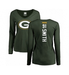 Football Women's Green Bay Packers #91 Preston Smith Green Backer Long Sleeve T-Shir