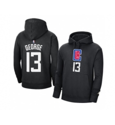 Men's Los Angeles Clippers #13 Paul George 2021 Black Pullover Basketball Hoodie
