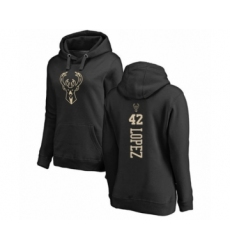 Basketball Women's Milwaukee Bucks #42 Robin Lopez Black One Color Backer Pullover Hoodie