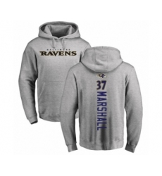 Football Baltimore Ravens #37 Iman Marshall Ash Backer Pullover Hoodie