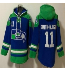 Men's Seattle Seahawks #11 Jaxon Smith Njigba Blue Ageless Must Have Lace Up Pullover Hoodie