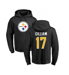 Football Pittsburgh Steelers #17 Joe Gilliam Black Name & Number Logo Pullover Hoodie
