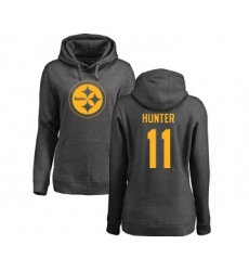 Football Women's Pittsburgh Steelers #11 Justin Hunter Ash One Color Pullover Hoodie