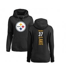 Football Women's Pittsburgh Steelers #37 Carnell Lake Black Backer Pullover Hoodie