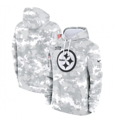 Men's Pittsburgh Steelers 2024 Arctic Camo Salute To Service Club Fleece Pullover Hoodie
