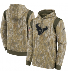 Men's Houston Texans Nike Camo 2021 Salute To Service Therma Performance Pullover Hoodie