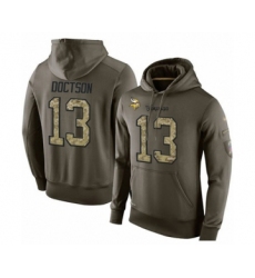 Football Men's Minnesota Vikings #13 Josh Doctson Green Salute To Service Pullover Hoodie