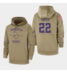 Men's Minnesota Vikings #22 Harrison Smith 2019 Salute to Service Sideline Therma Pullover Hoodie - Tan