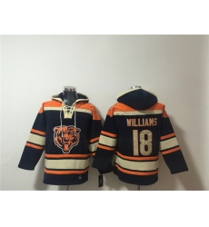 Men's Chicago Bears #18 Caleb Williams Navy Ageless Must-Have Lace-Up Pullover Hoodie