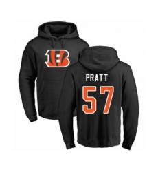 Football Cincinnati Bengals #57 Germaine Pratt Black Name & Number Logo Pullover Hoodie
