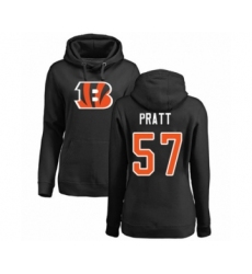 Football Women's Cincinnati Bengals #57 Germaine Pratt Black Name & Number Logo Pullover Hoodie