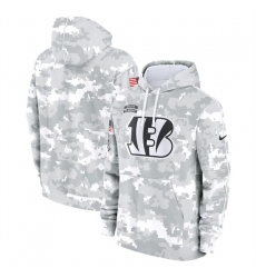 Men's Cincinnati Bengals 2024 Arctic Camo Salute To Service Club Fleece Pullover Hoodie