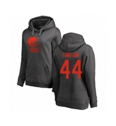 Football Women's Cleveland Browns #44 Sione Takitaki Ash One Color Pullover Hoodie