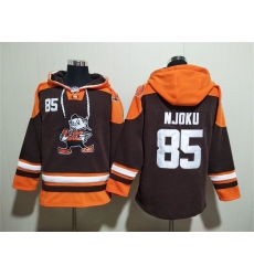 Men's Cleveland Browns #85 David Njoku Brown Ageless Must-Have Lace-Up Pullover Hoodie