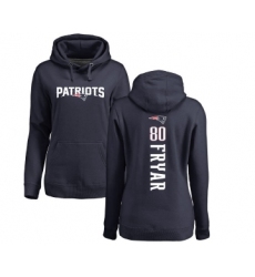 Football Women's New England Patriots #80 Irving Fryar Navy Blue Backer Pullover Hoodie