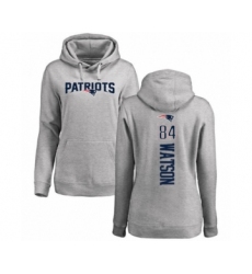 Football Women's New England Patriots #84 Benjamin Watson Ash Backer Pullover Hoodie