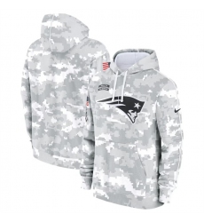 Men's New England Patriots 2024 Arctic Camo Salute To Service Club Fleece Pullover Hoodie